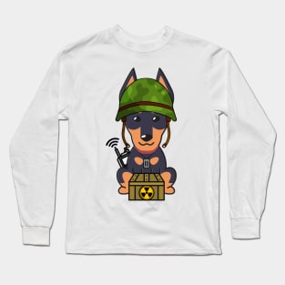 Cute German shepherd is a soldier Long Sleeve T-Shirt